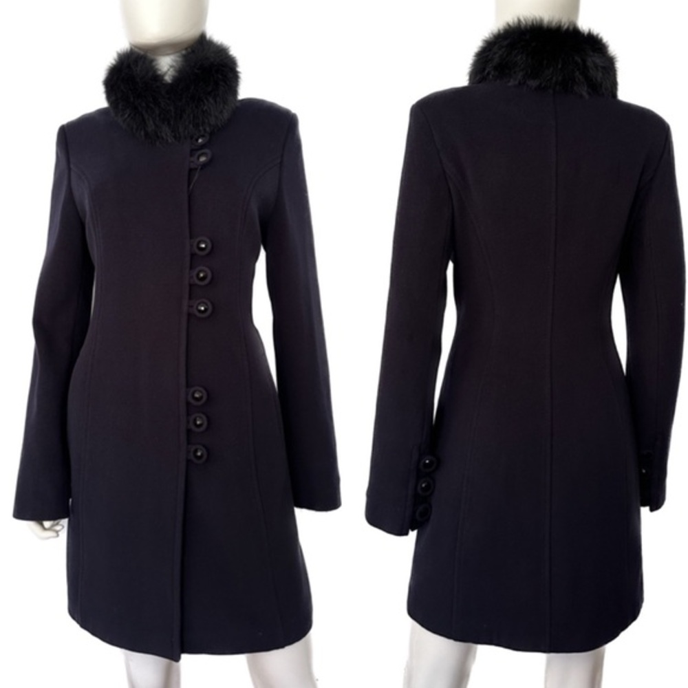 NWT WOMEN WINTER COAT REAL RACCOON FUR‎ STAND-UP COLLAR WOOL INSULATED JACKET